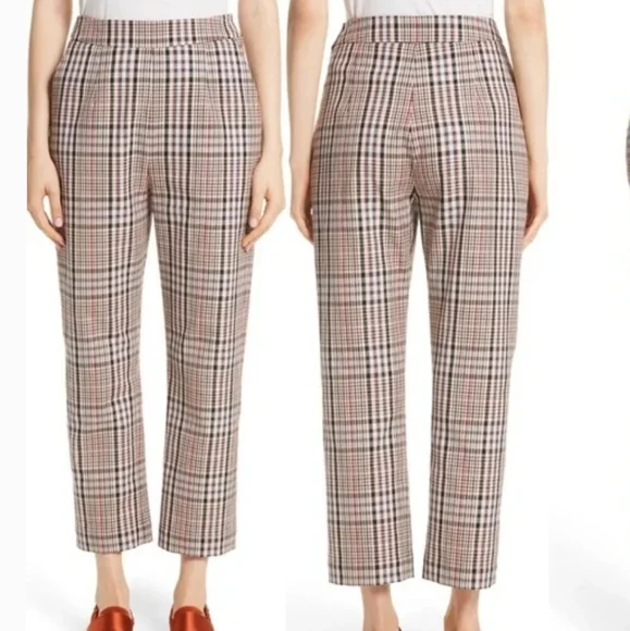 ISA ARFEN Plaid Classic Ankle Crop Pants - 12 - Picture 2 of 7